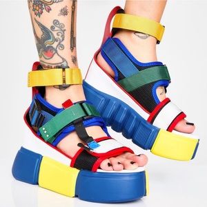 Platform sandals worn for 5 minutes